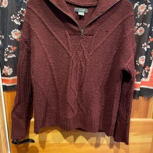 Natural Reflections Maroon Cowl Neck Sweater